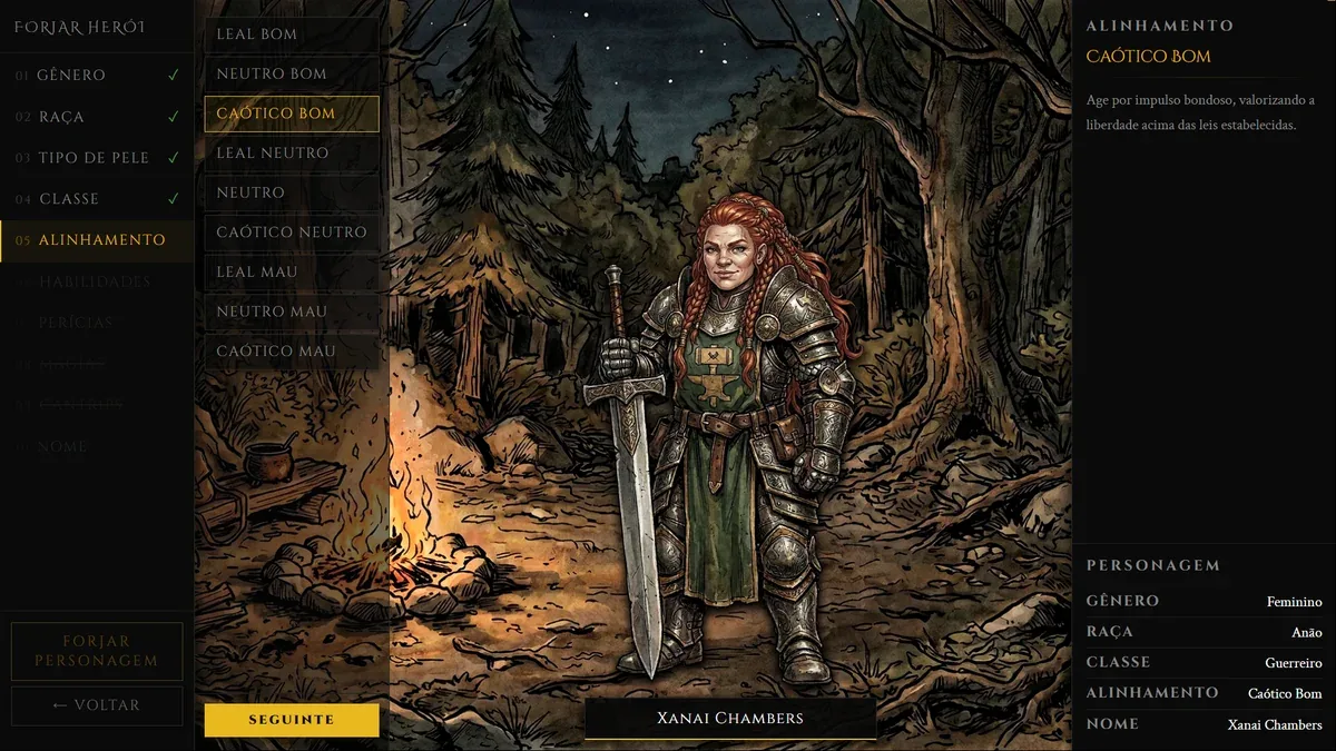 Tela do Mysteries & Perils, um RPG jogado direto no navegador
