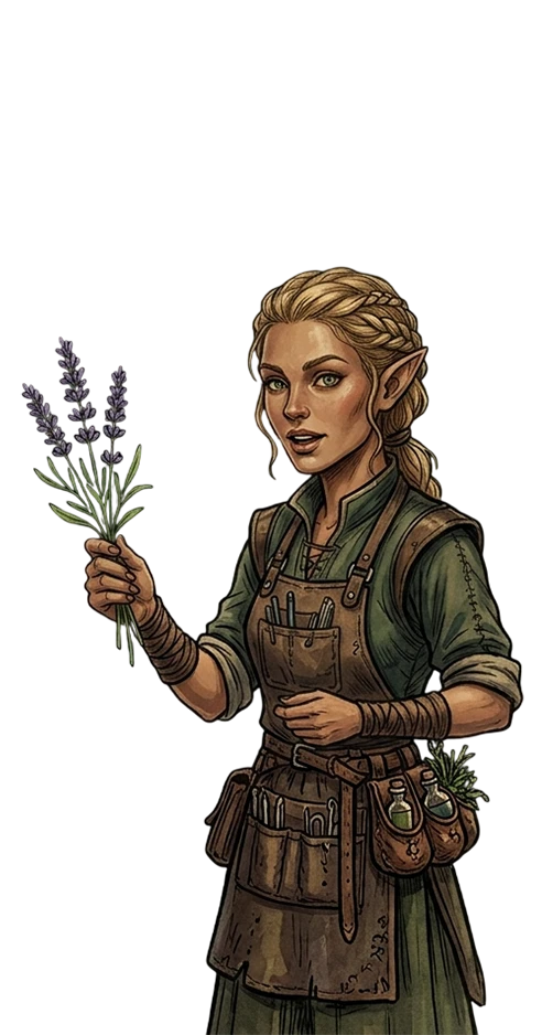 Jjulya, the village shopkeeper, one of the NPCs who talk with you